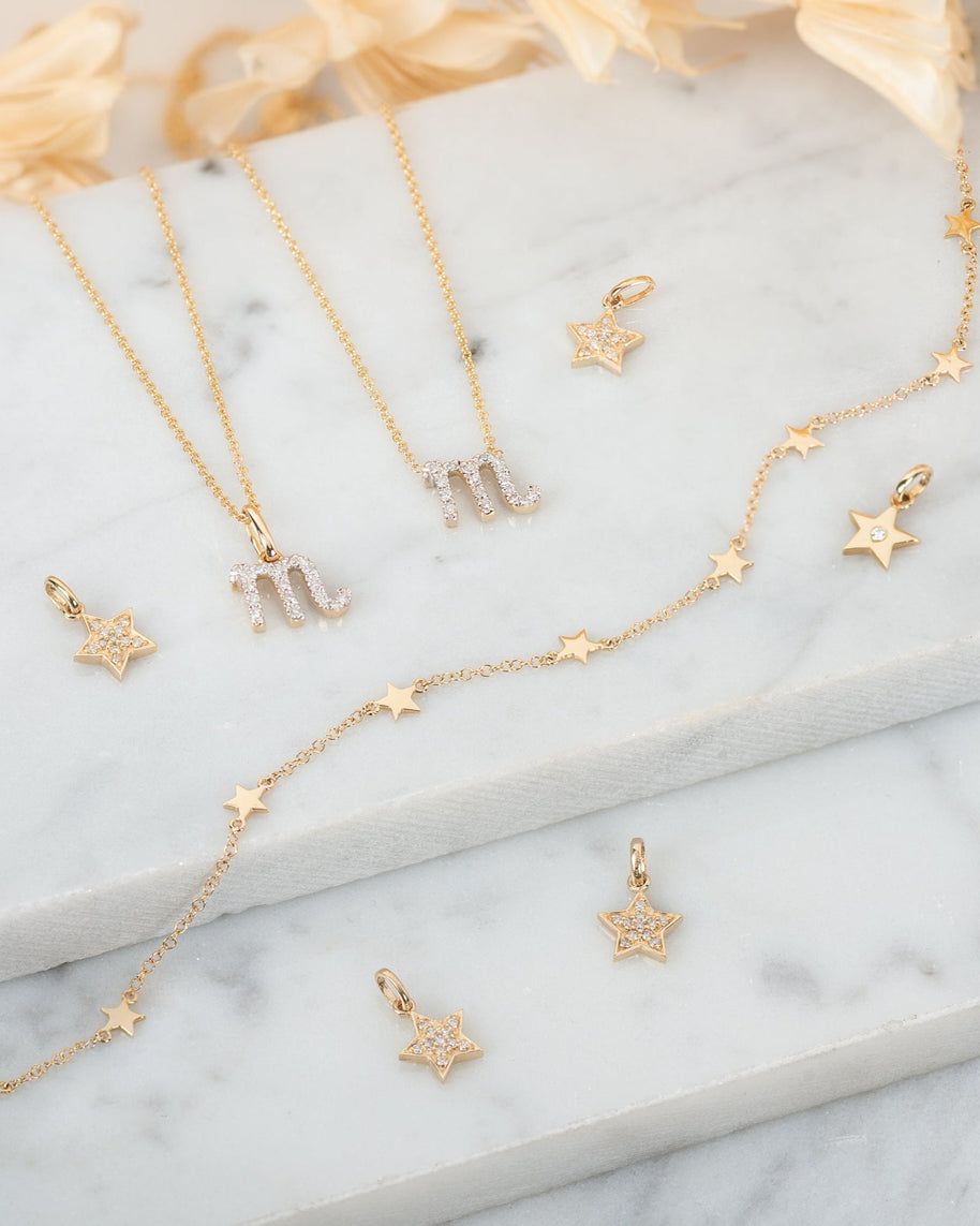 Zoe Lev 14k Gold Star Charms Bracelet