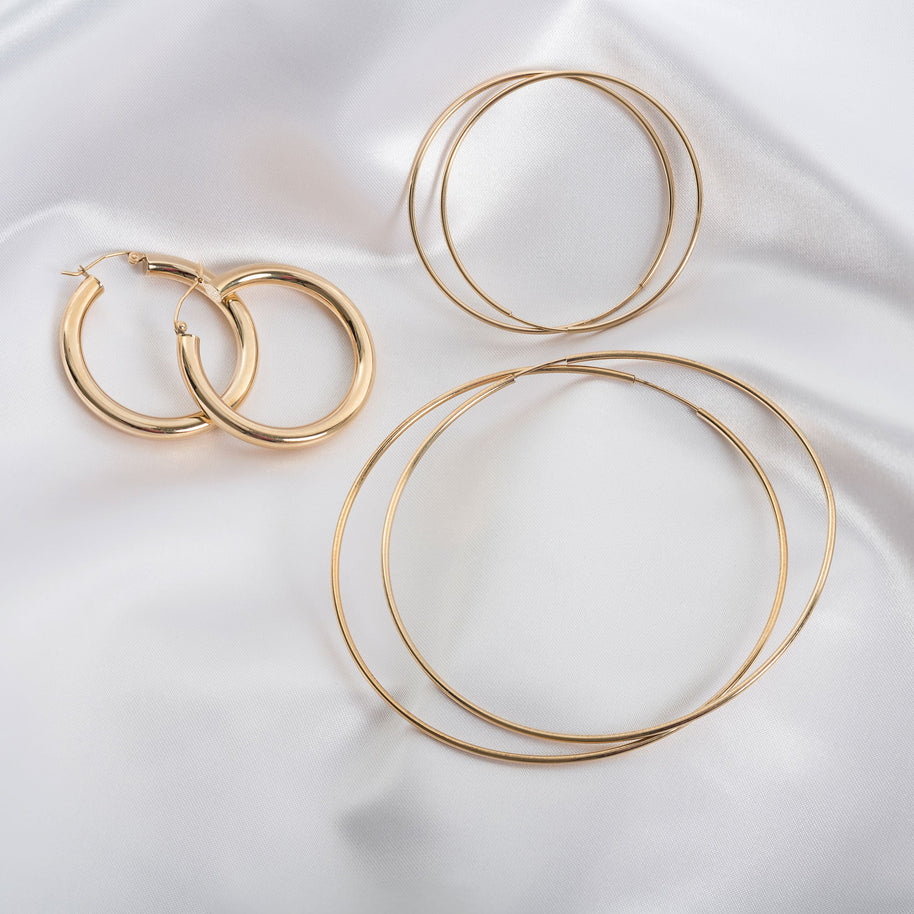 Zoe Lev 14k Gold Large Thread Hoop Earrings