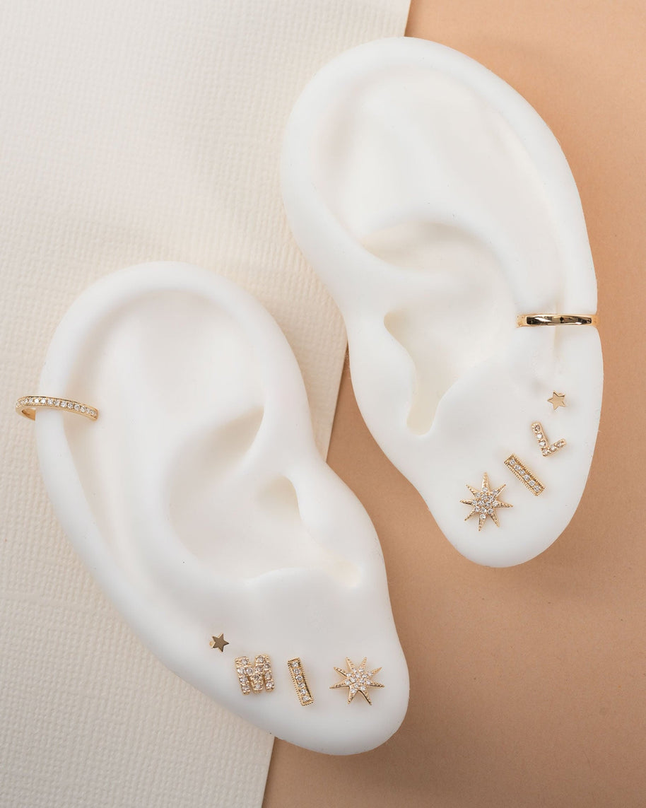 Zoe Lev Diamond Bar Stud Earrings