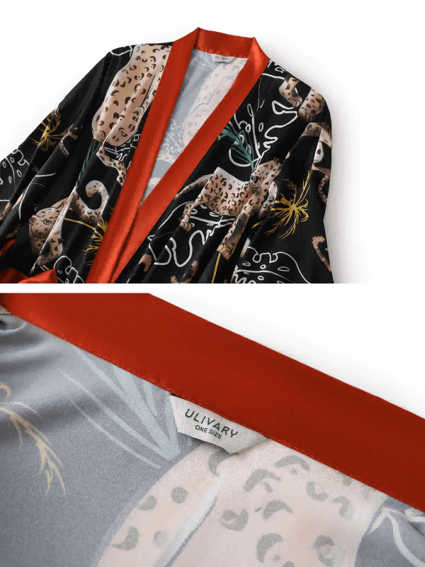 Ulivary Jungle Animals Kimono Robe