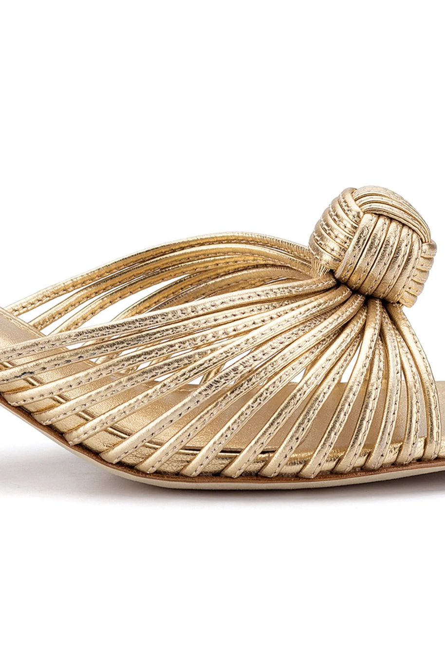 Larroude Valerie Mule In Gold Metallic Leather