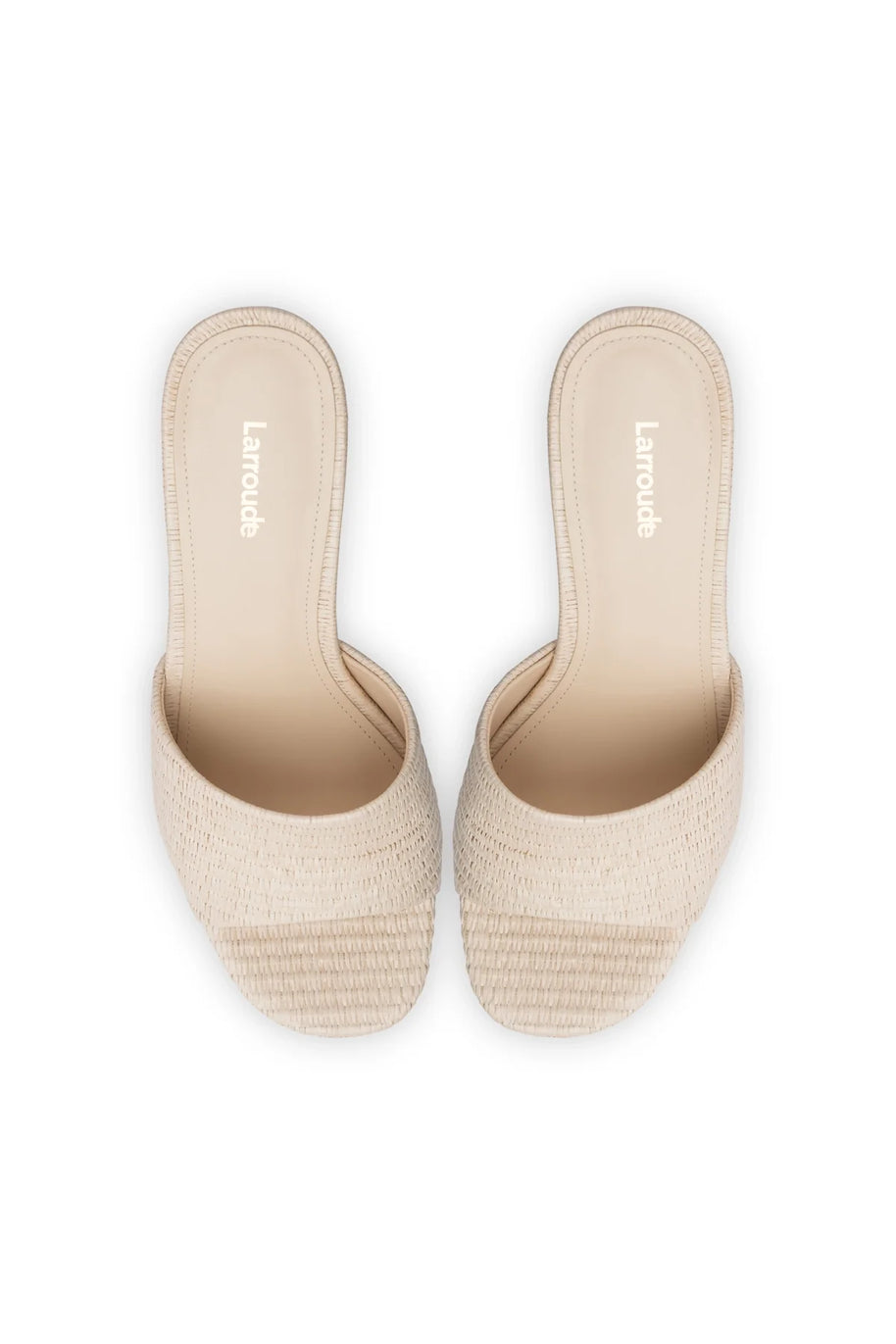 Larroude Dolly Mule In Natural Raffia
