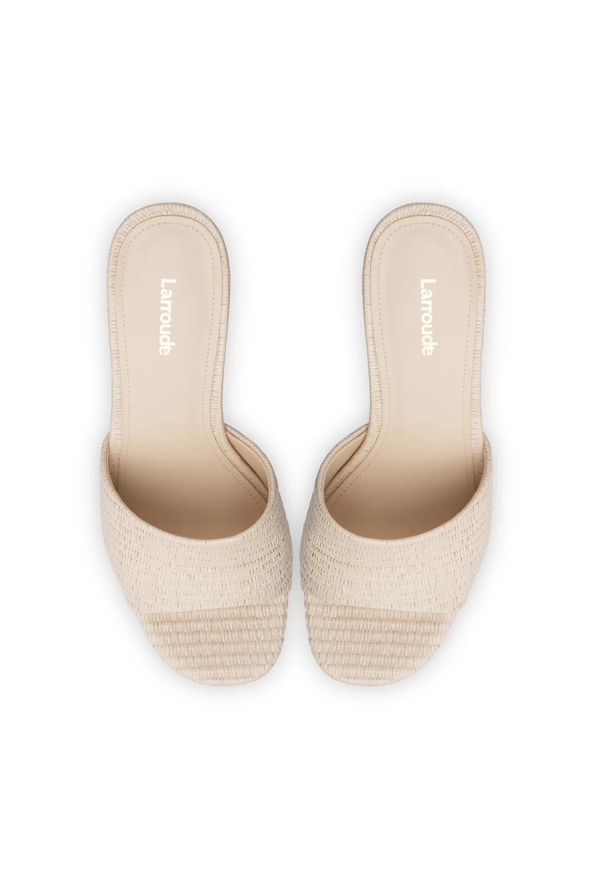 Larroude Dolly Mule In Natural Raffia