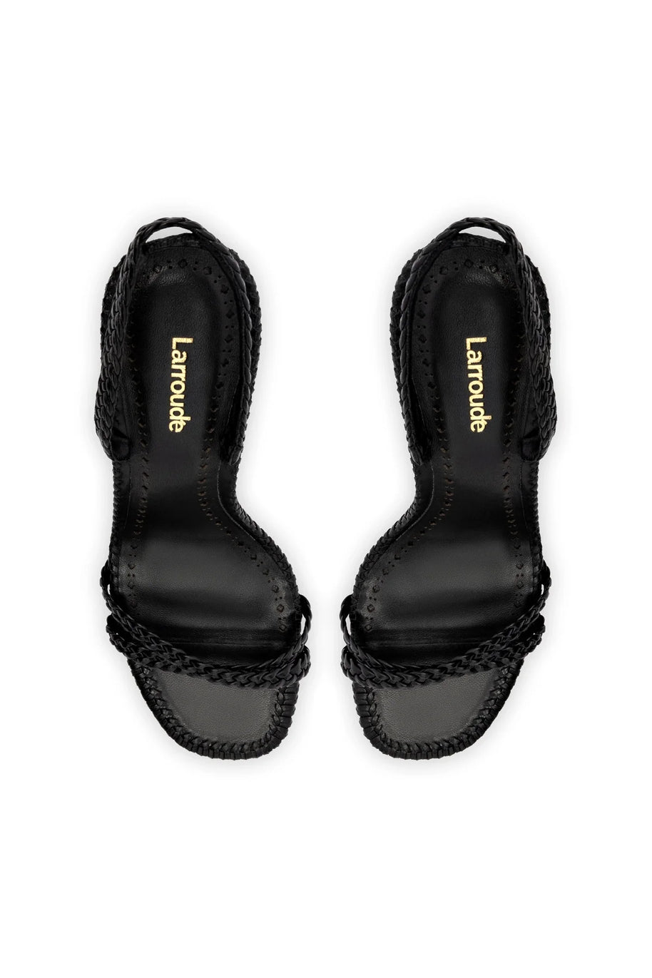 Larroude Annie Sandal In Black Leather