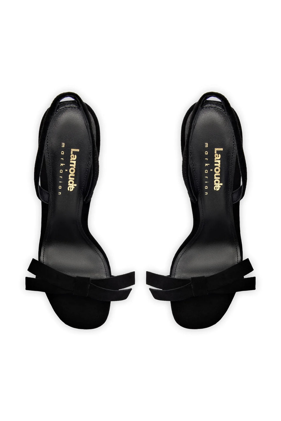 Larroudé x Markarian Sandal In Black Suede