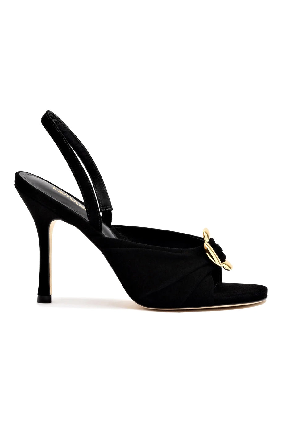 Larroude Mayfair Sandal In Black Suede