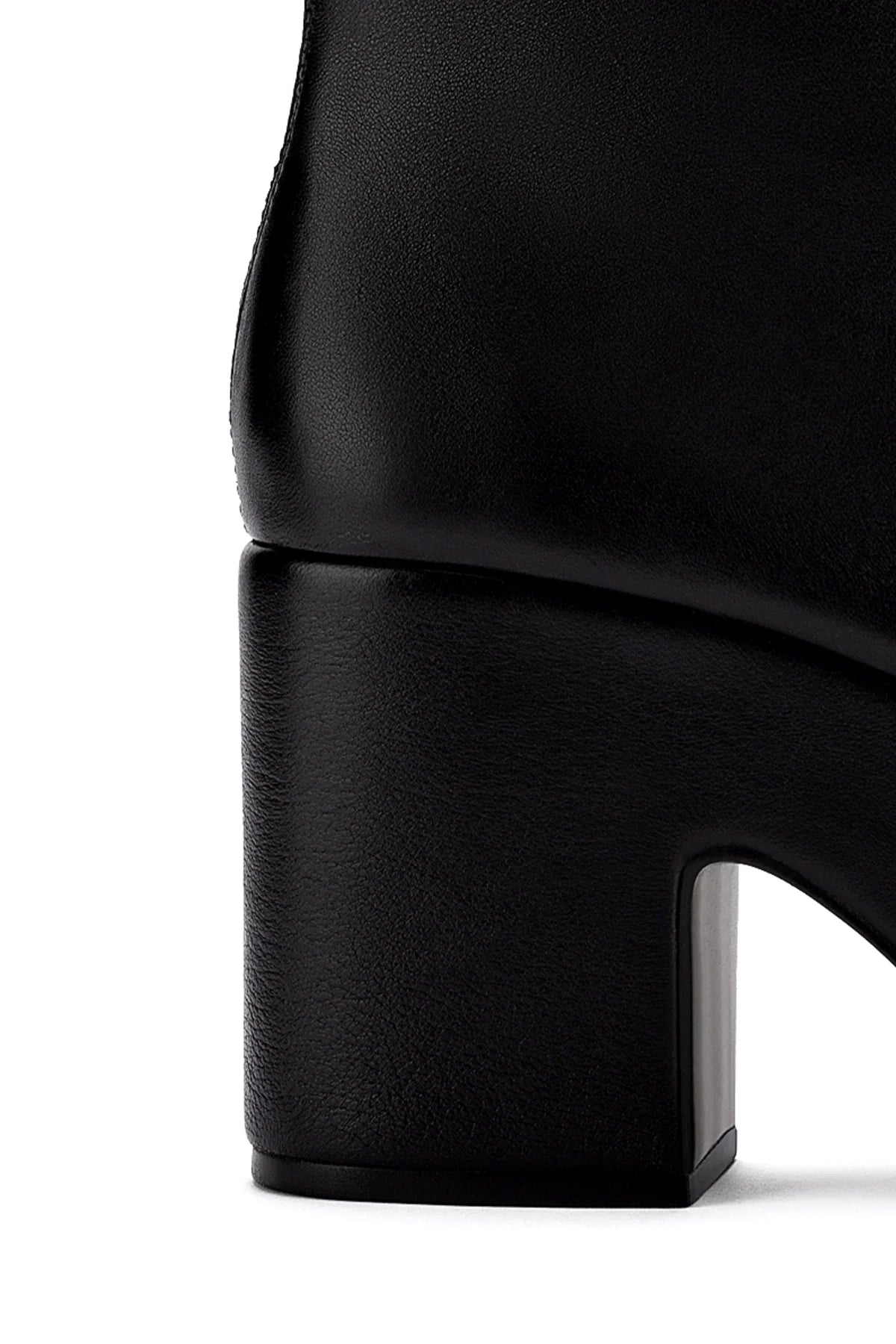 Larroude Miso Platform Boot In Black Stretch Leather