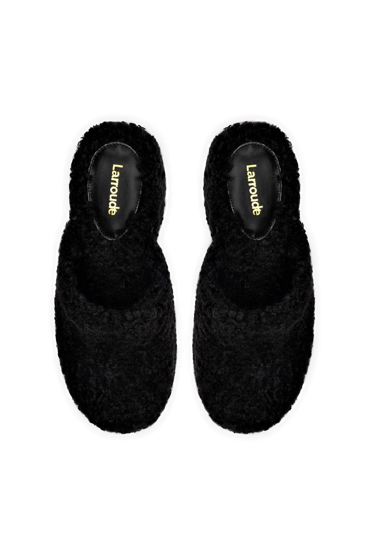 Larroude Miso Clog In Black Shearling