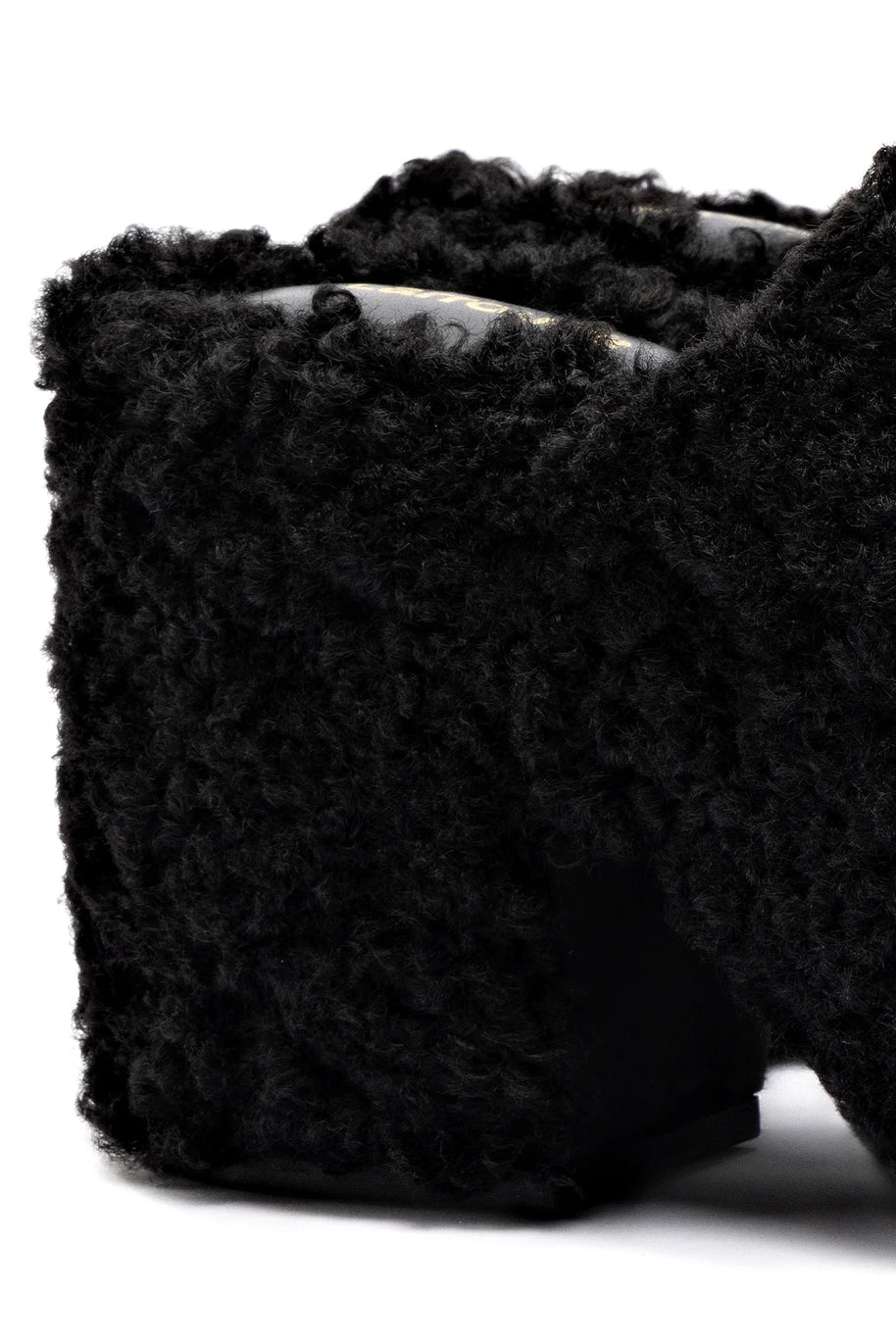 Larroude Miso Clog In Black Shearling