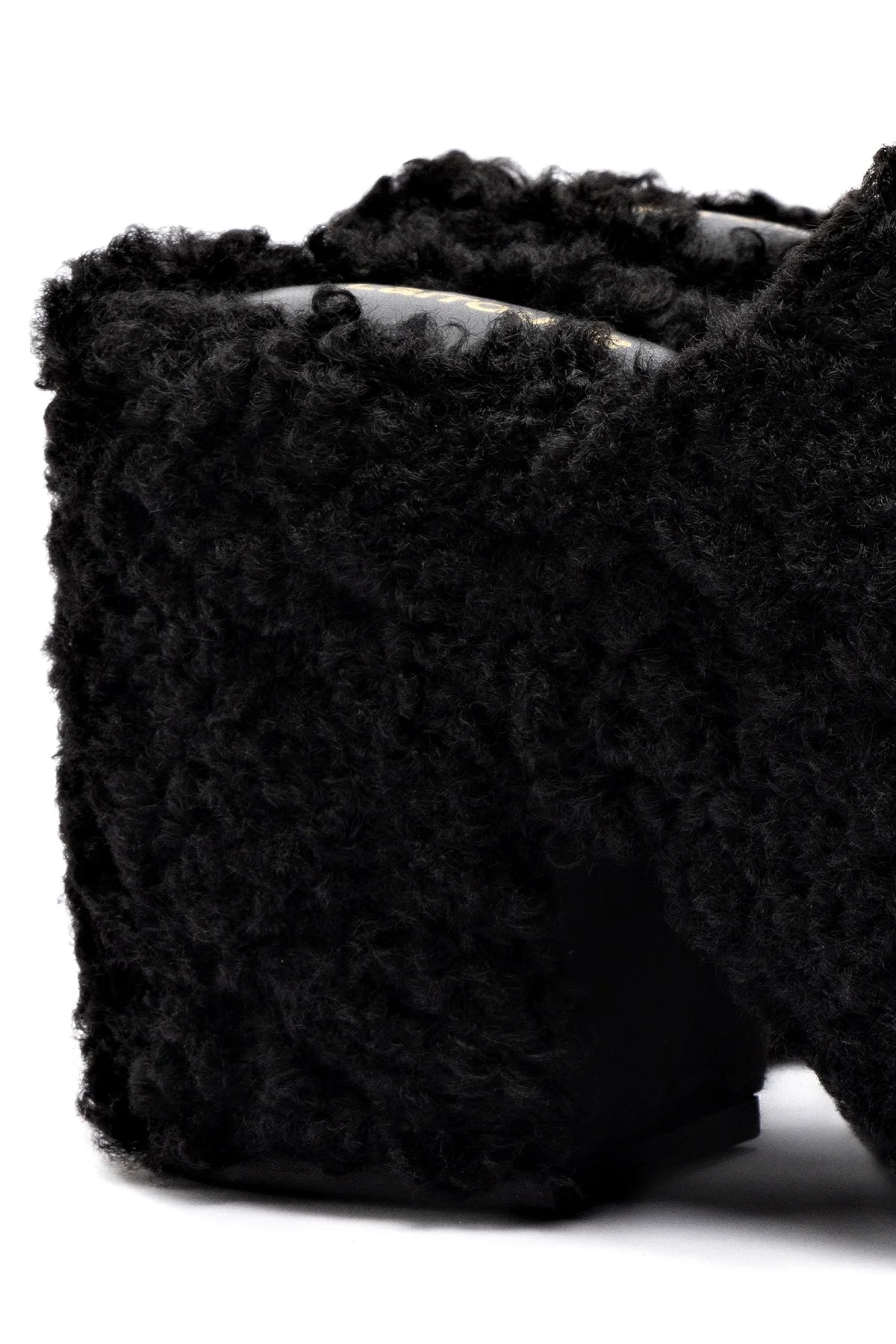 Larroude Miso Clog In Black Shearling