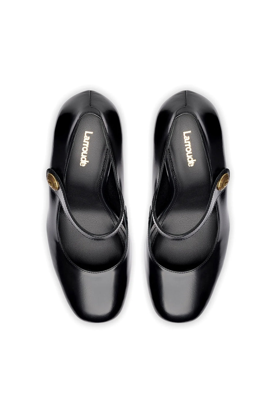 Larroude Emma Pump In Black Leather