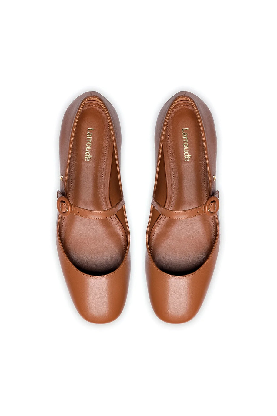 Larroude Blair Ballet Flat In Caramel Leather