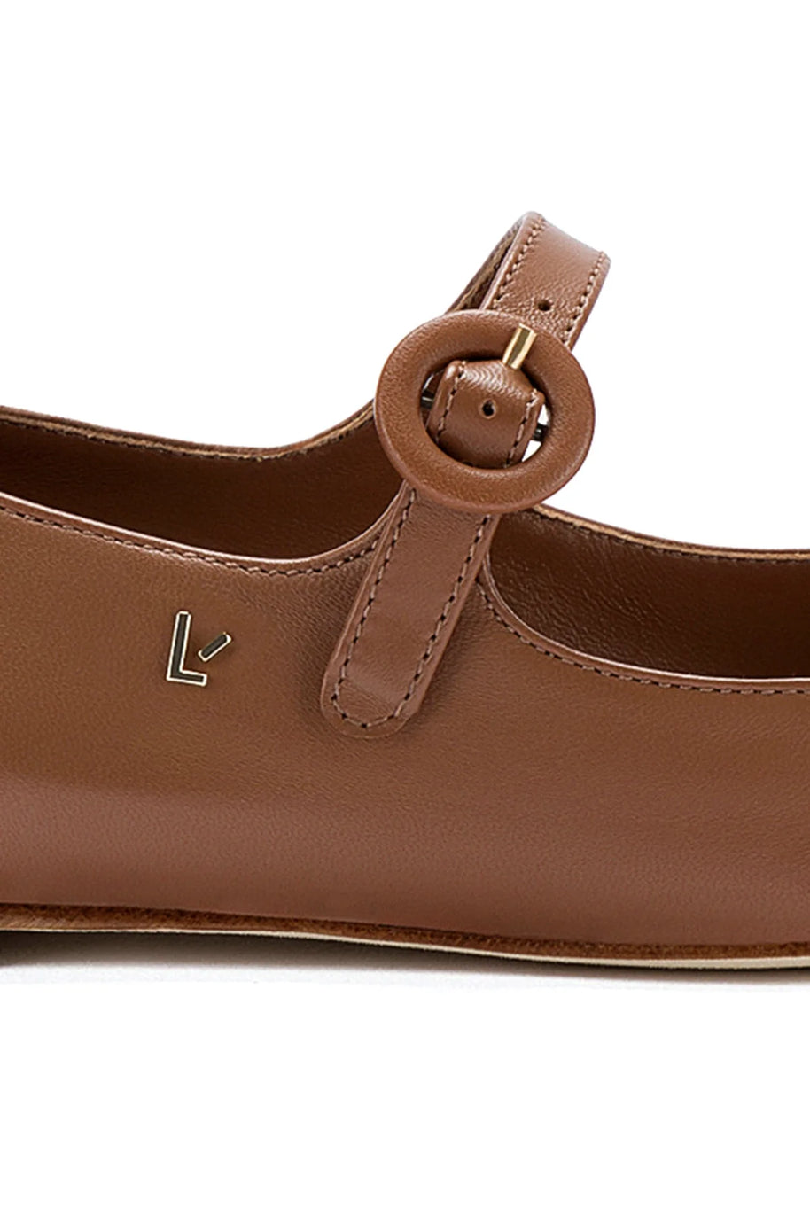 Larroude Blair Ballet Flat In Caramel Leather