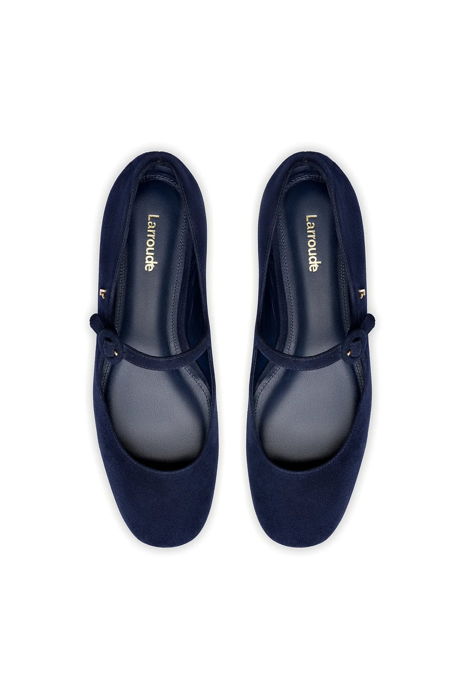 Larroude Blair Ballet Flat In Navy Suede