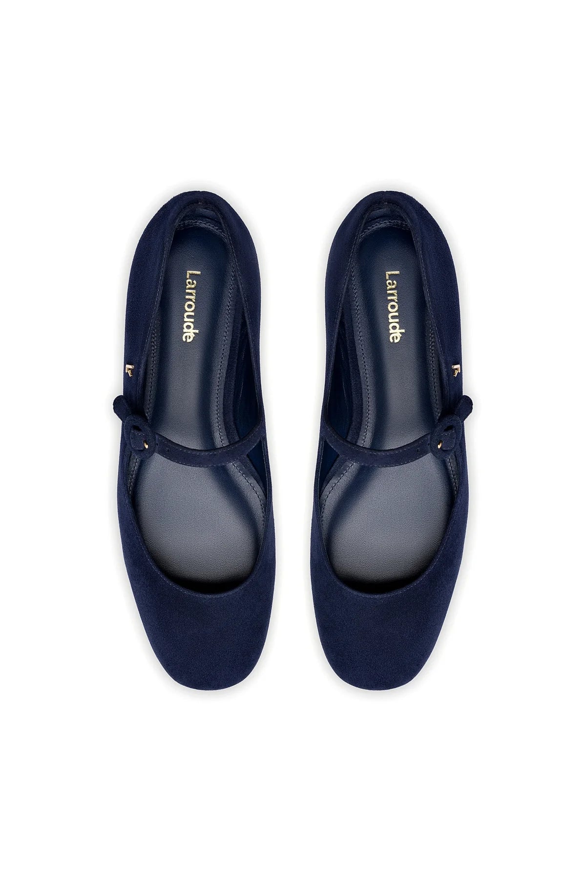 Larroude Blair Ballet Flat In Navy Suede