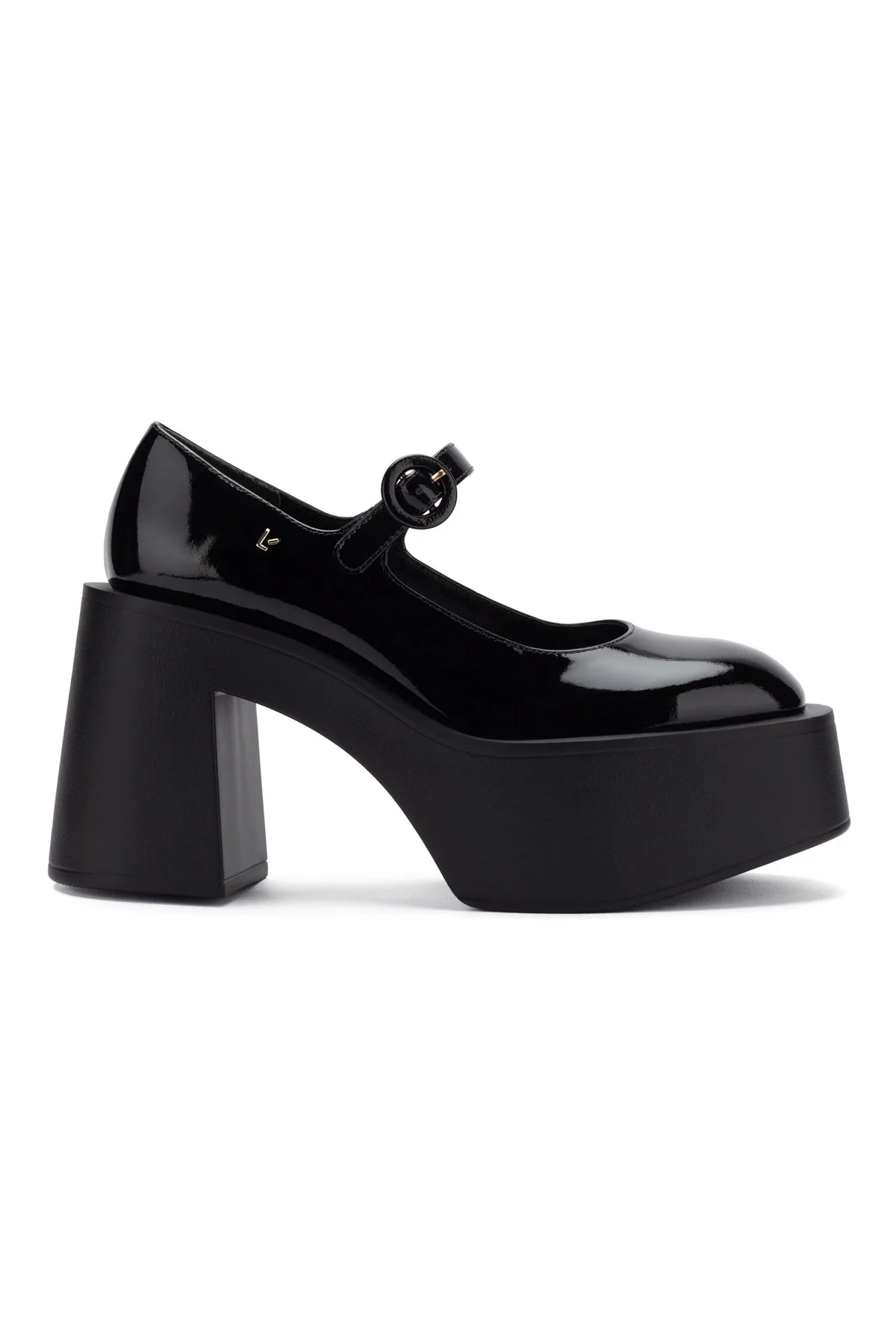 Larroude Olivia Platform Pump In Black Patent Leather