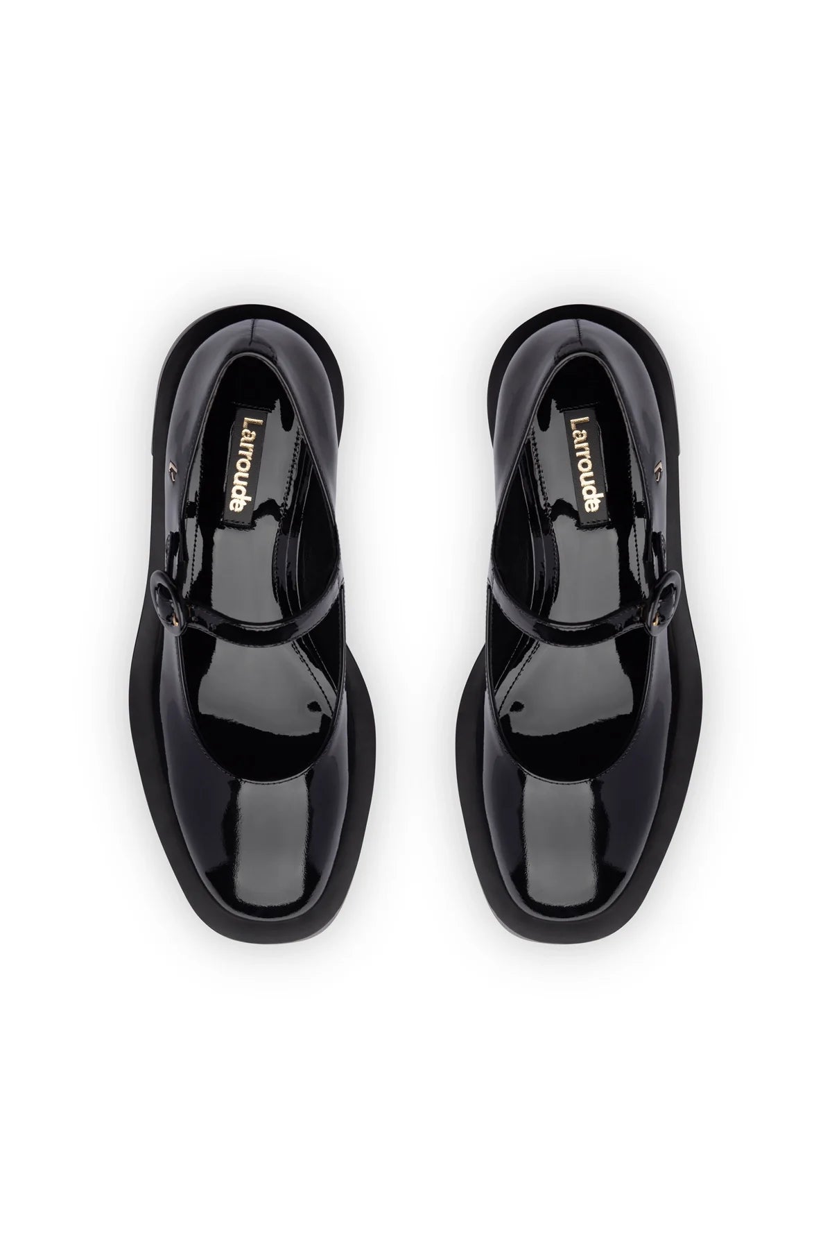 Larroude Olivia Platform Pump In Black Patent Leather