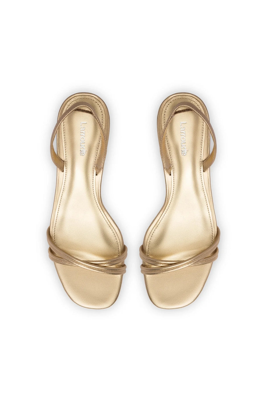 Larroude Mini Annie Sandal In Gold Metallic Leather