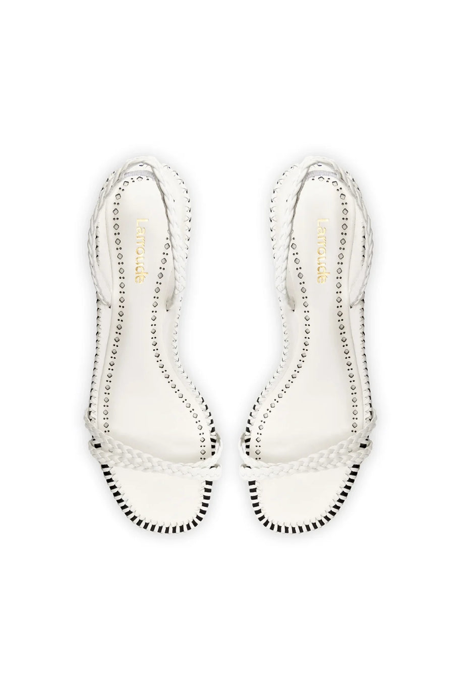 Larroude Mini Annie Sandal In White Leather