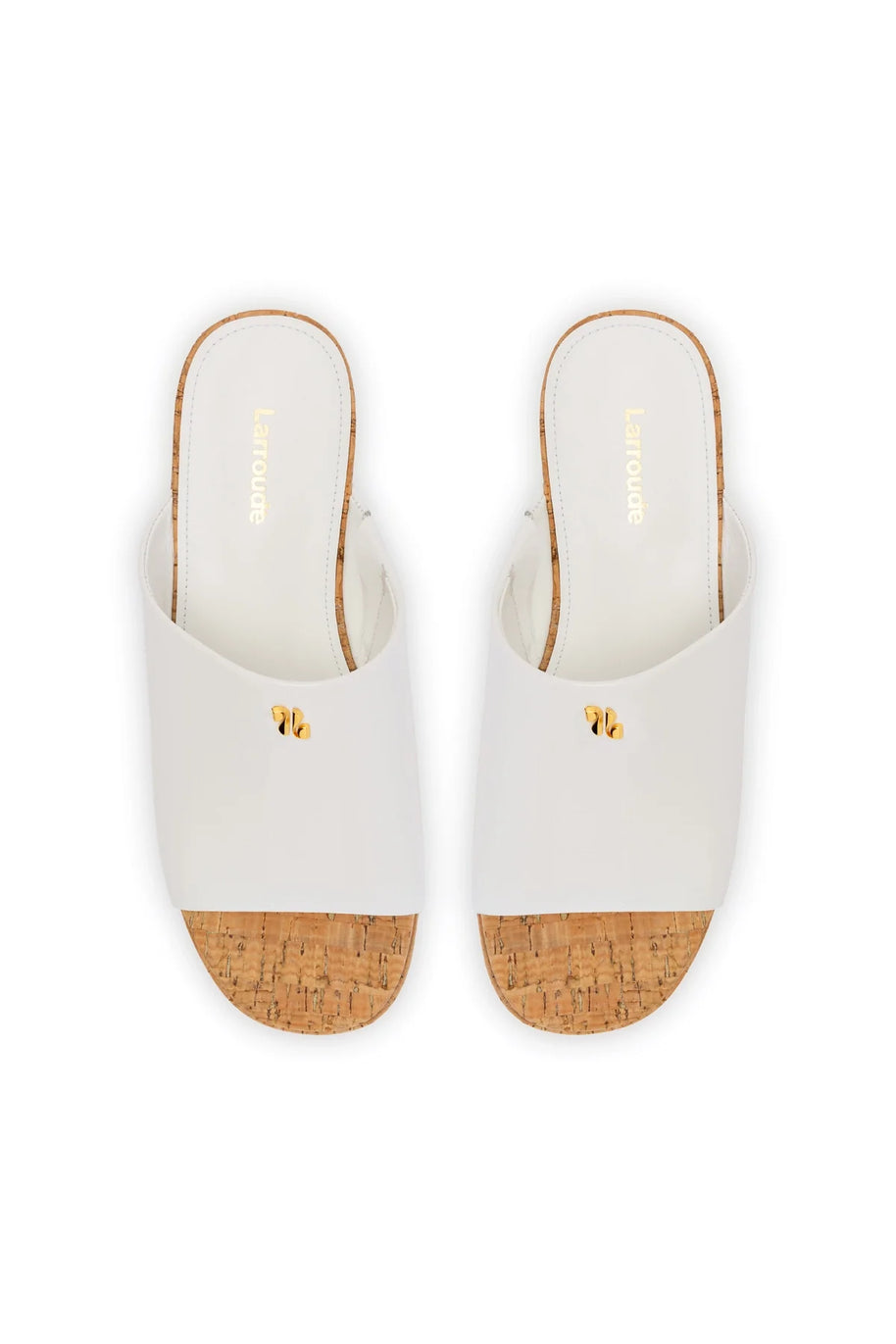 Larroude Charli Mule In White Patent Leather