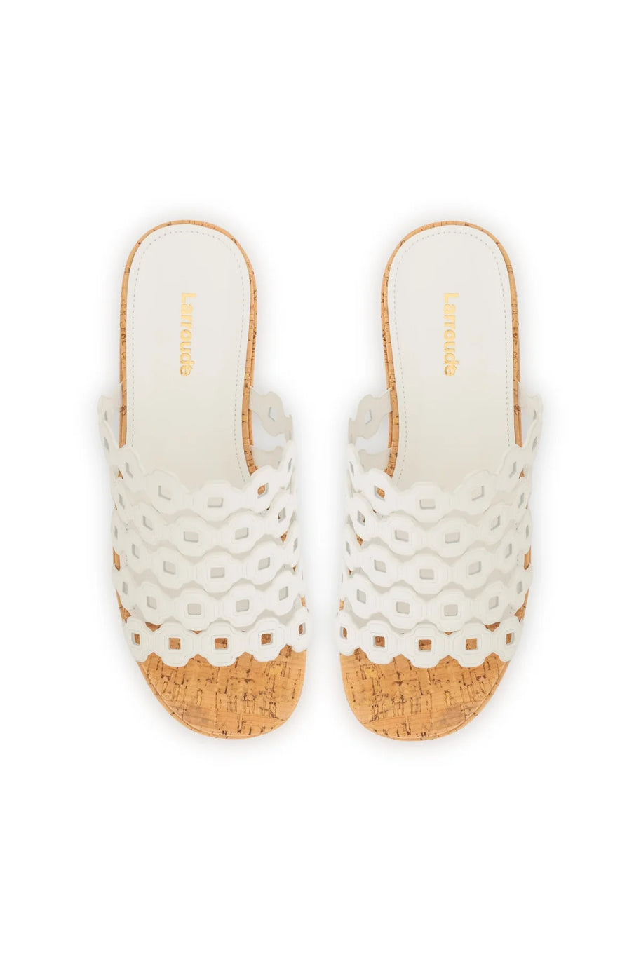 Larroude Charli Mule In White Leather