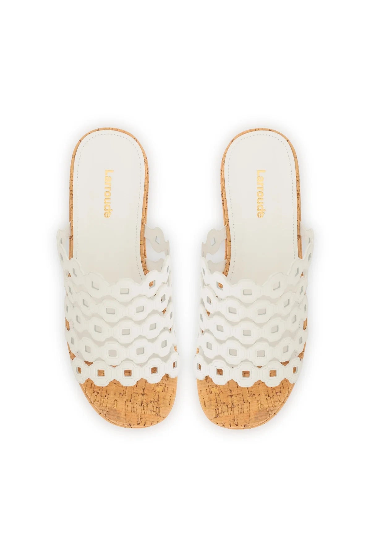 Larroude Charli Mule In White Leather