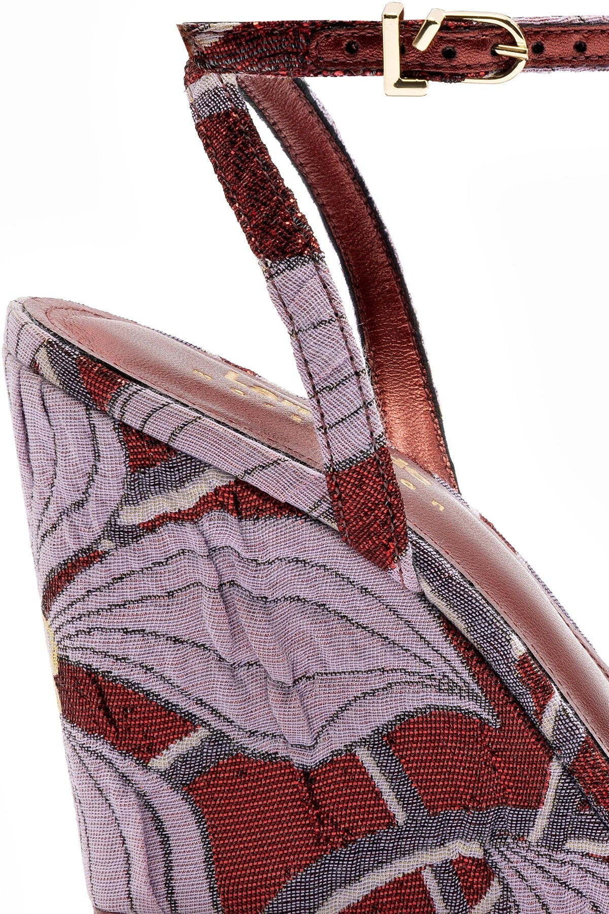 Larroudé X Markarian Wedge In Red Floral Dutel