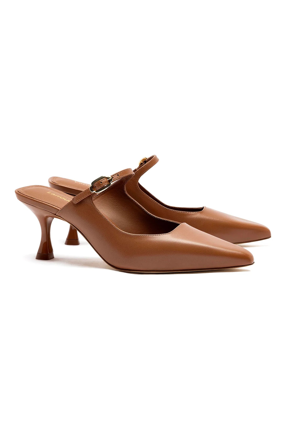 Larroude Ines Mule In Caramel Leather
