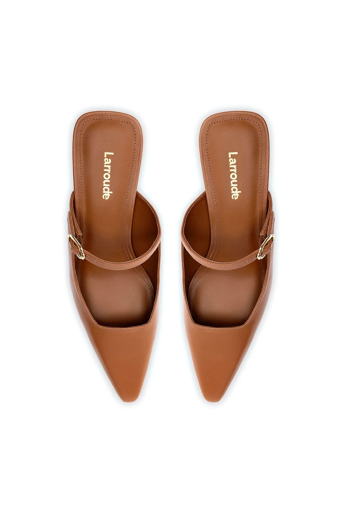 Larroude Ines Mule In Caramel Leather