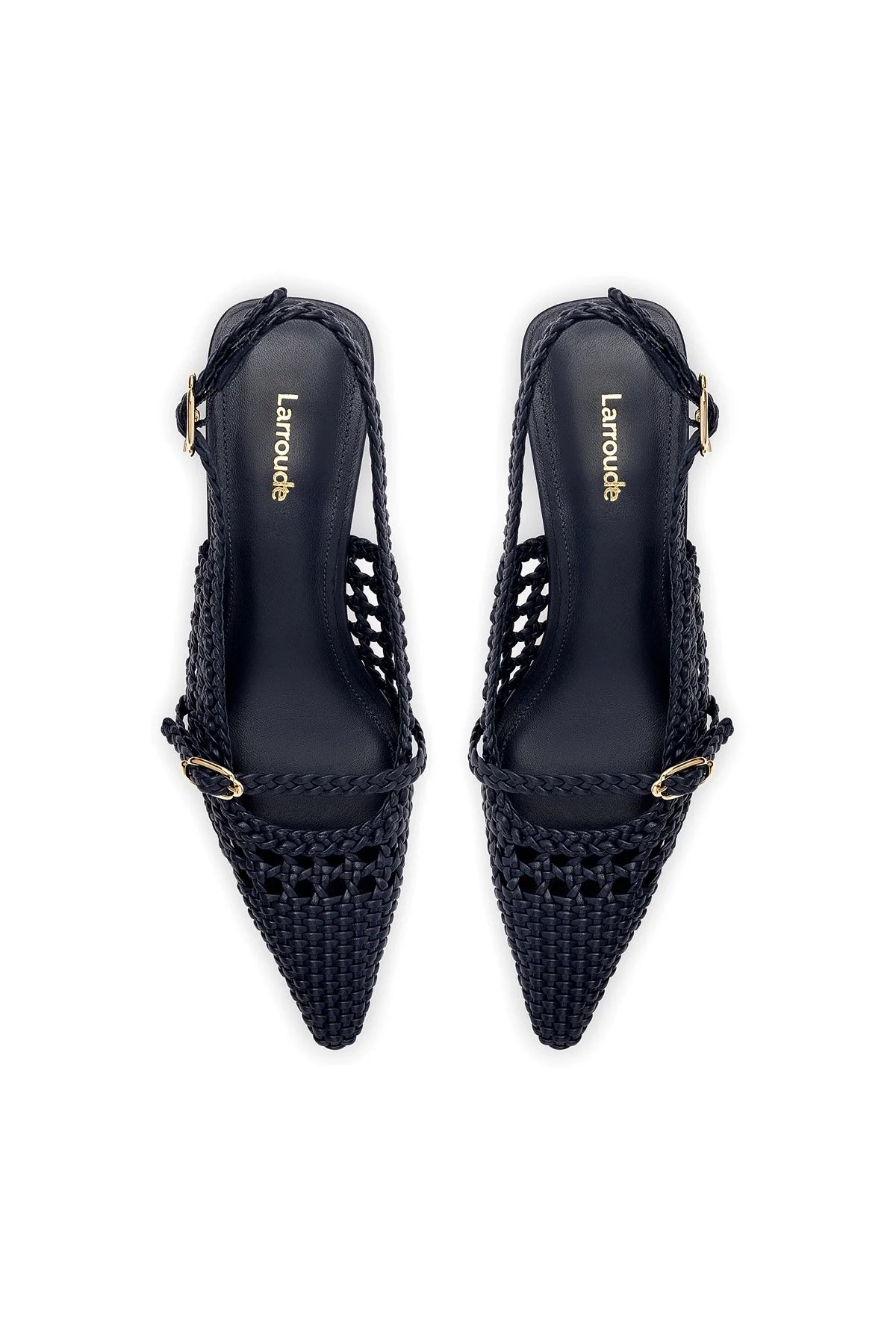 Ines Macrame Pump In Navy Leather