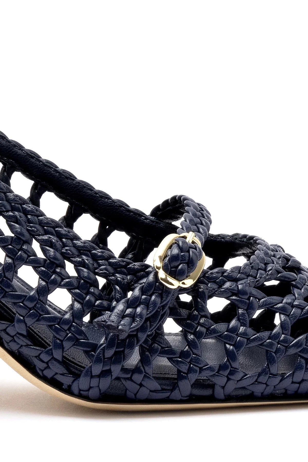 Ines Macrame Pump In Navy Leather
