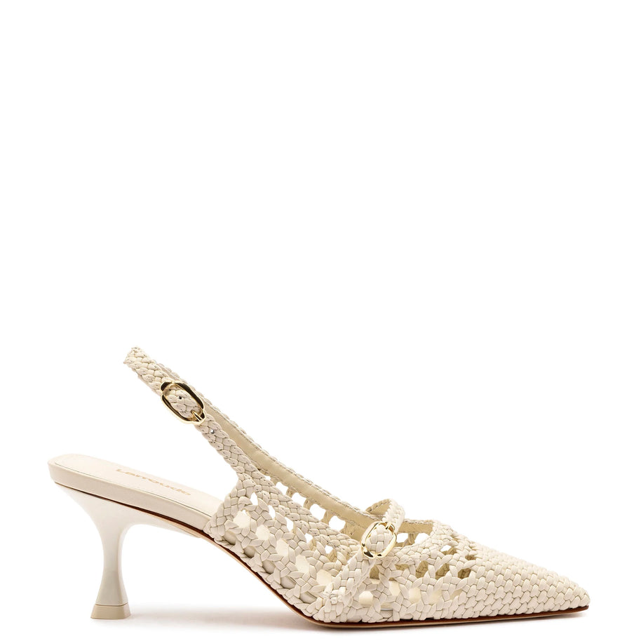 Ines Macrame Pump In Ivory Leather