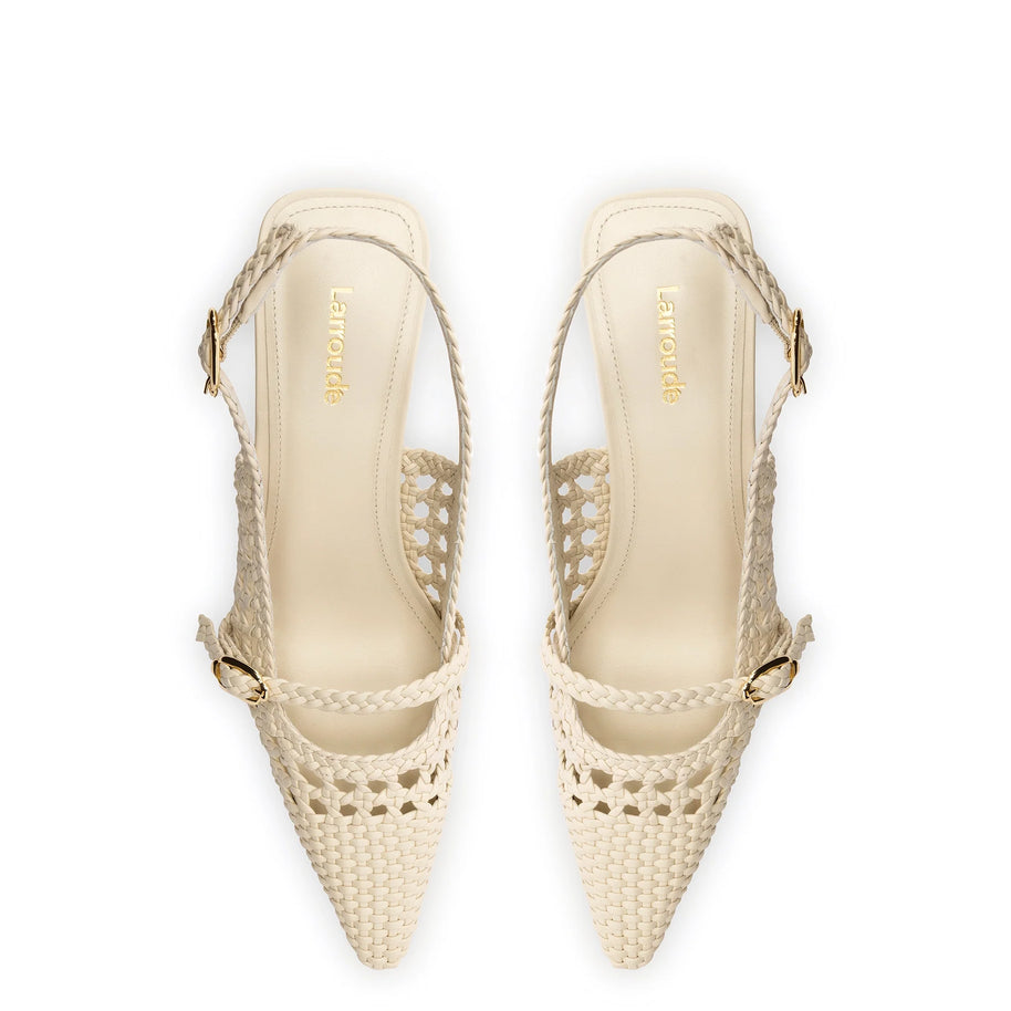 Ines Macrame Pump In Ivory Leather