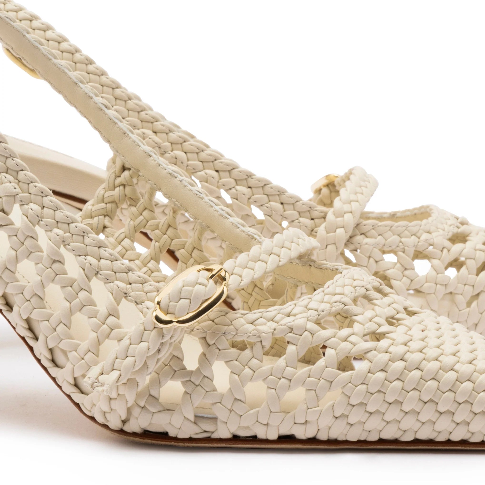 Ines Macrame Pump In Ivory Leather