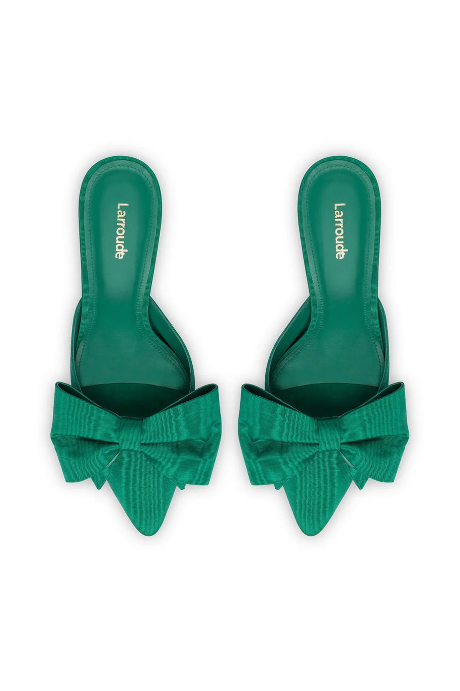 Larroude Mini Elle Pump In Emerald Fabric