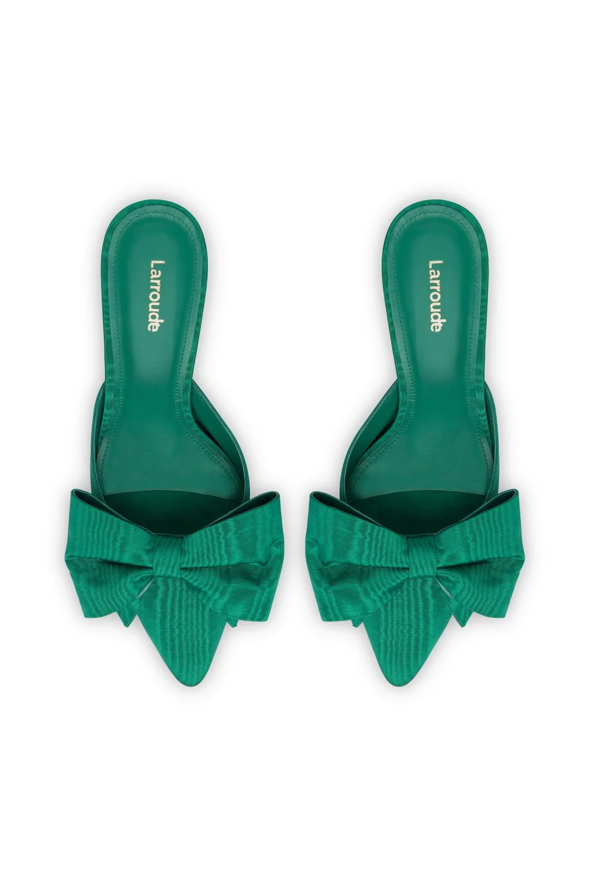 Larroude Mini Elle Pump In Emerald Fabric