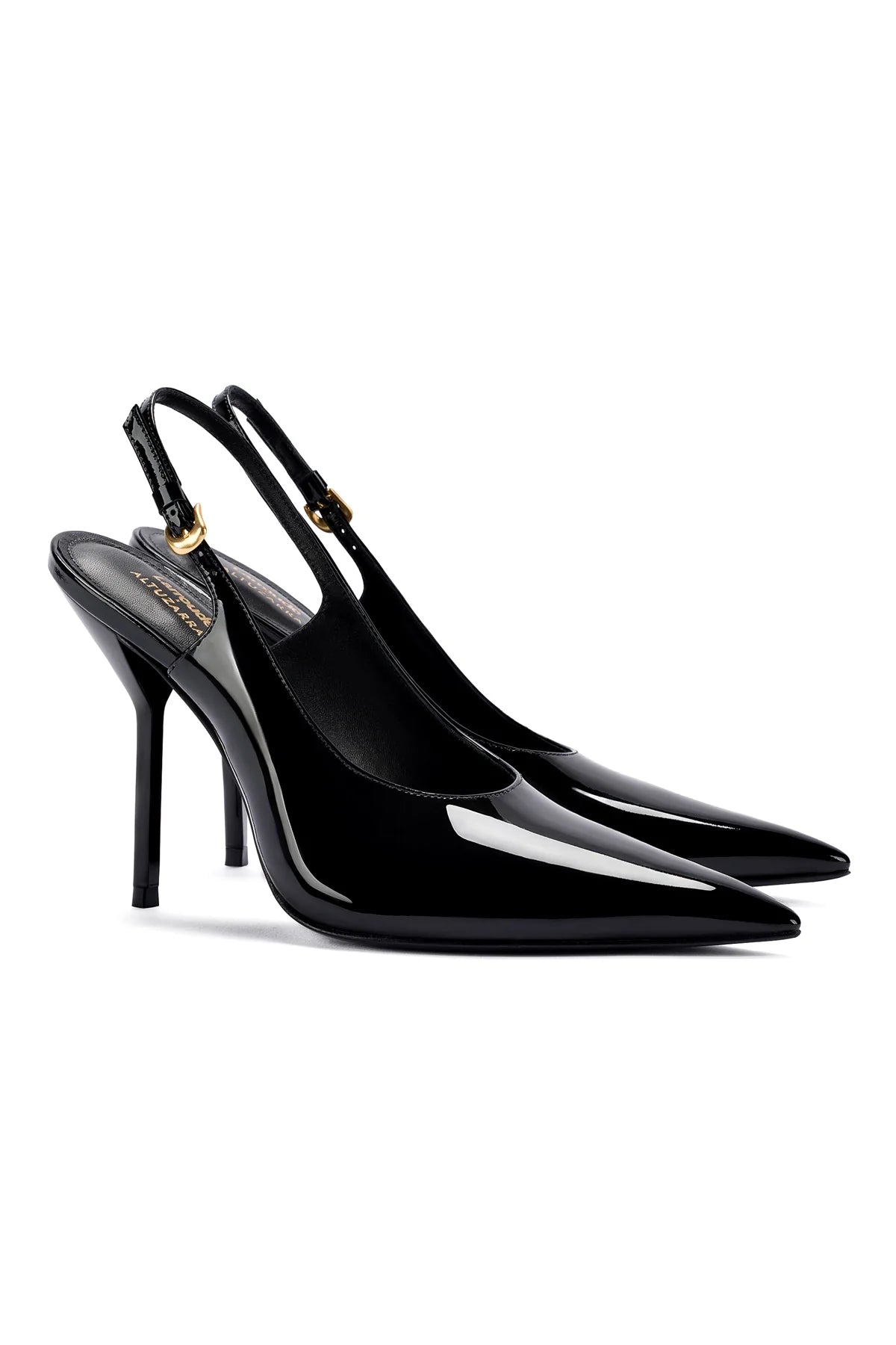 Larroudé X Altuzarra Pump In Black Patent Leather