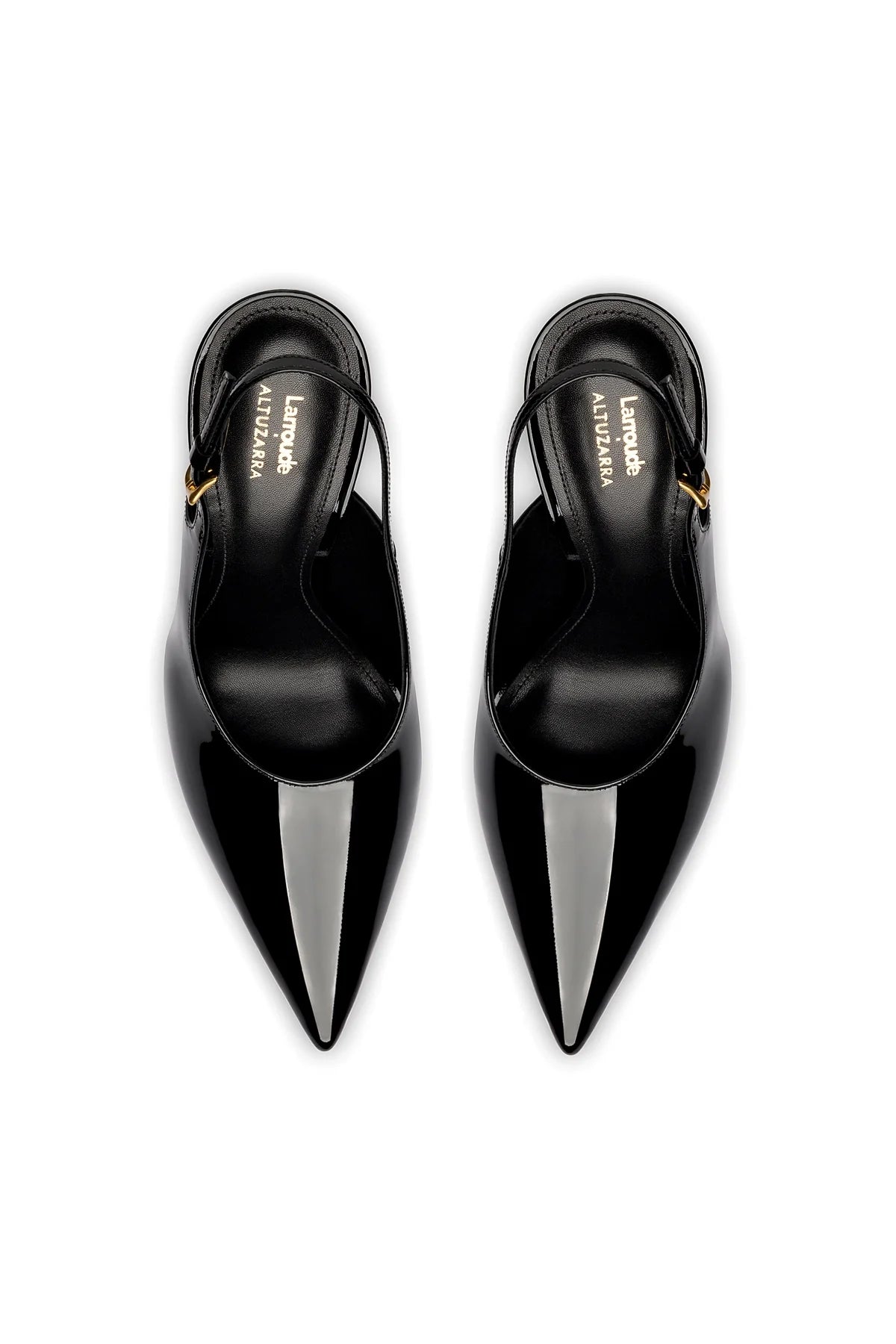Larroudé X Altuzarra Pump In Black Patent Leather
