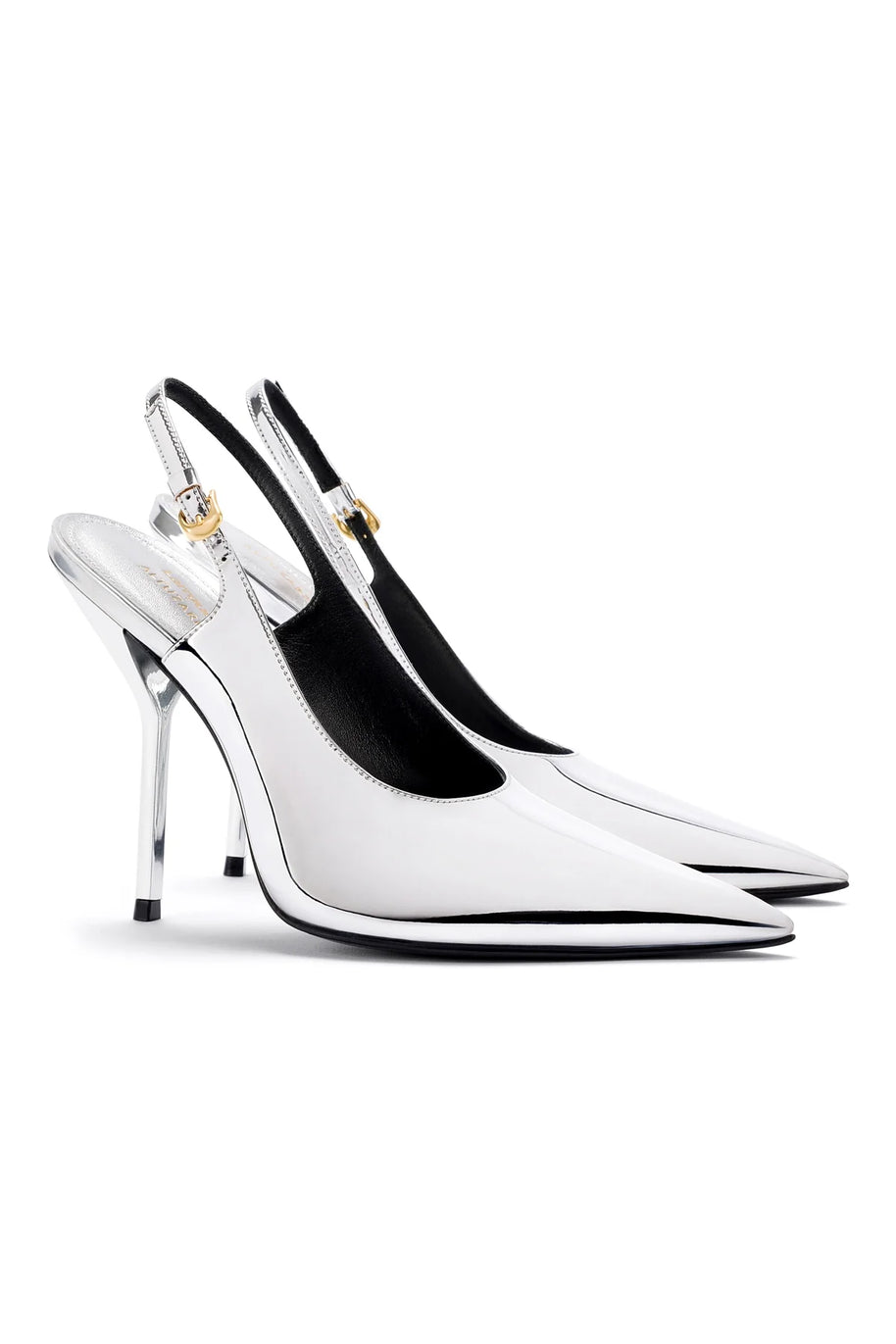 Larroudé X Altuzarra Pump In Silver Specchio