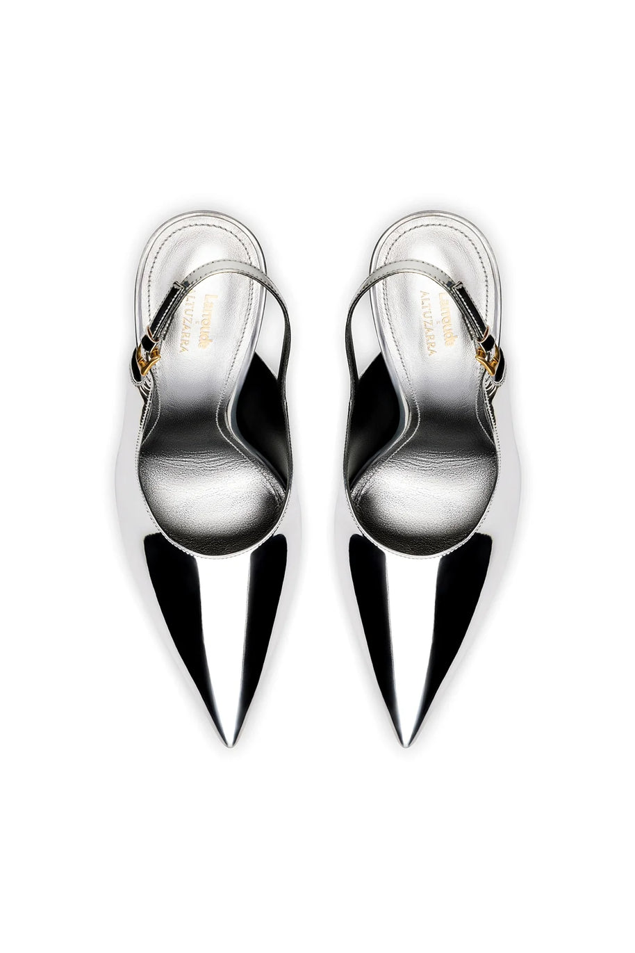 Larroudé X Altuzarra Pump In Silver Specchio