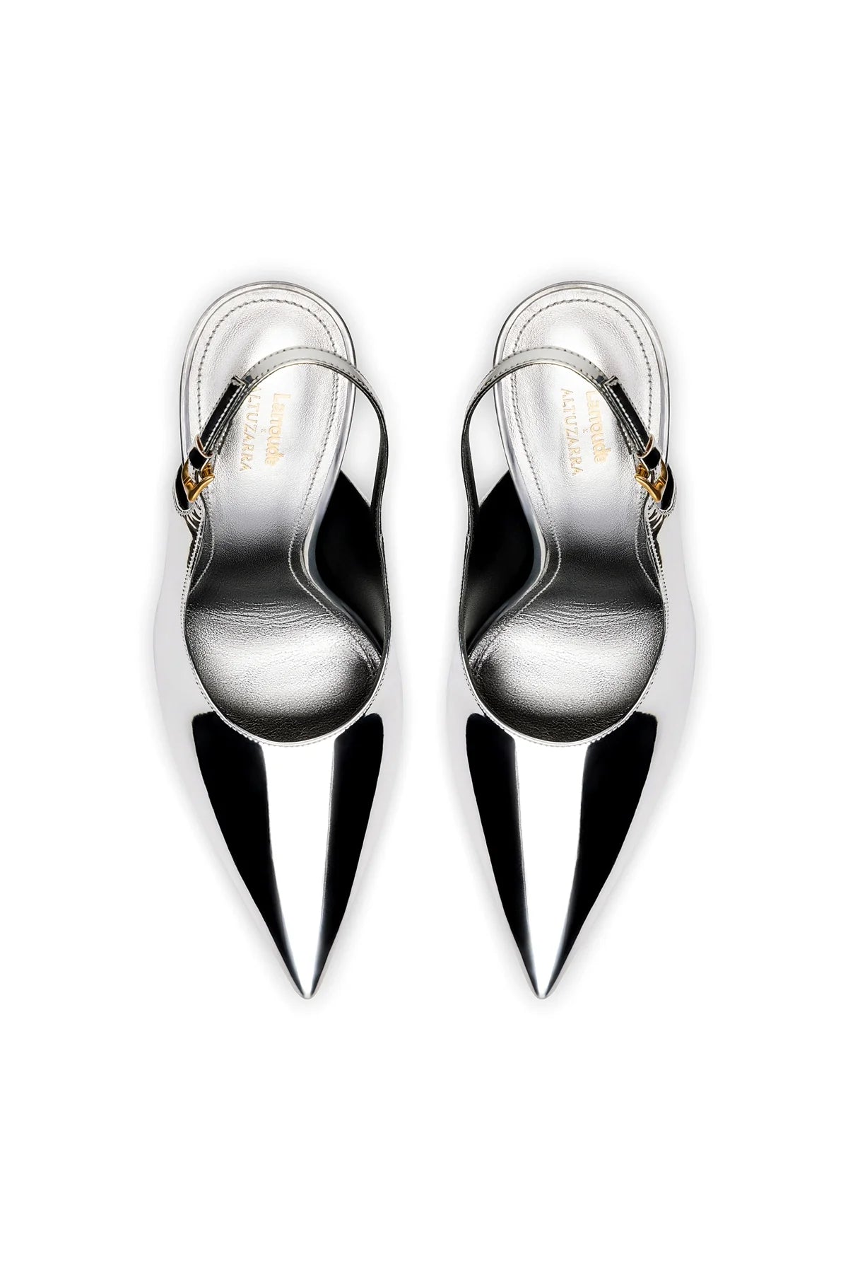 Larroudé X Altuzarra Pump In Silver Specchio