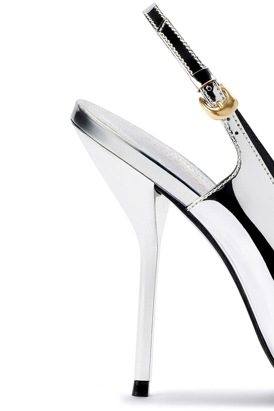 Larroudé X Altuzarra Pump In Silver Specchio