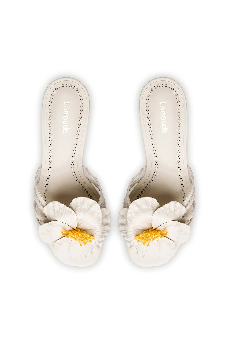 Larroude Magnolia Mule In Ivory Leather