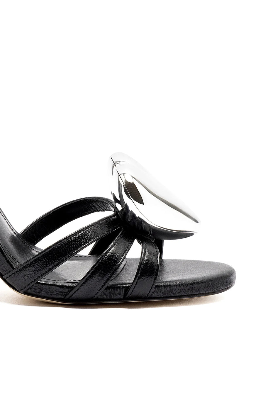 Larroude Amore Sandal in Black Leather