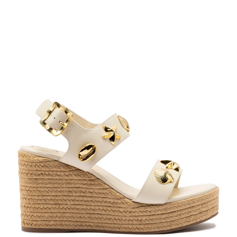 Madison Hi Espadrille In Ivory Saffiano