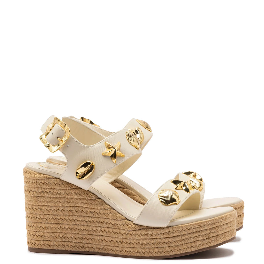 Madison Hi Espadrille In Ivory Saffiano
