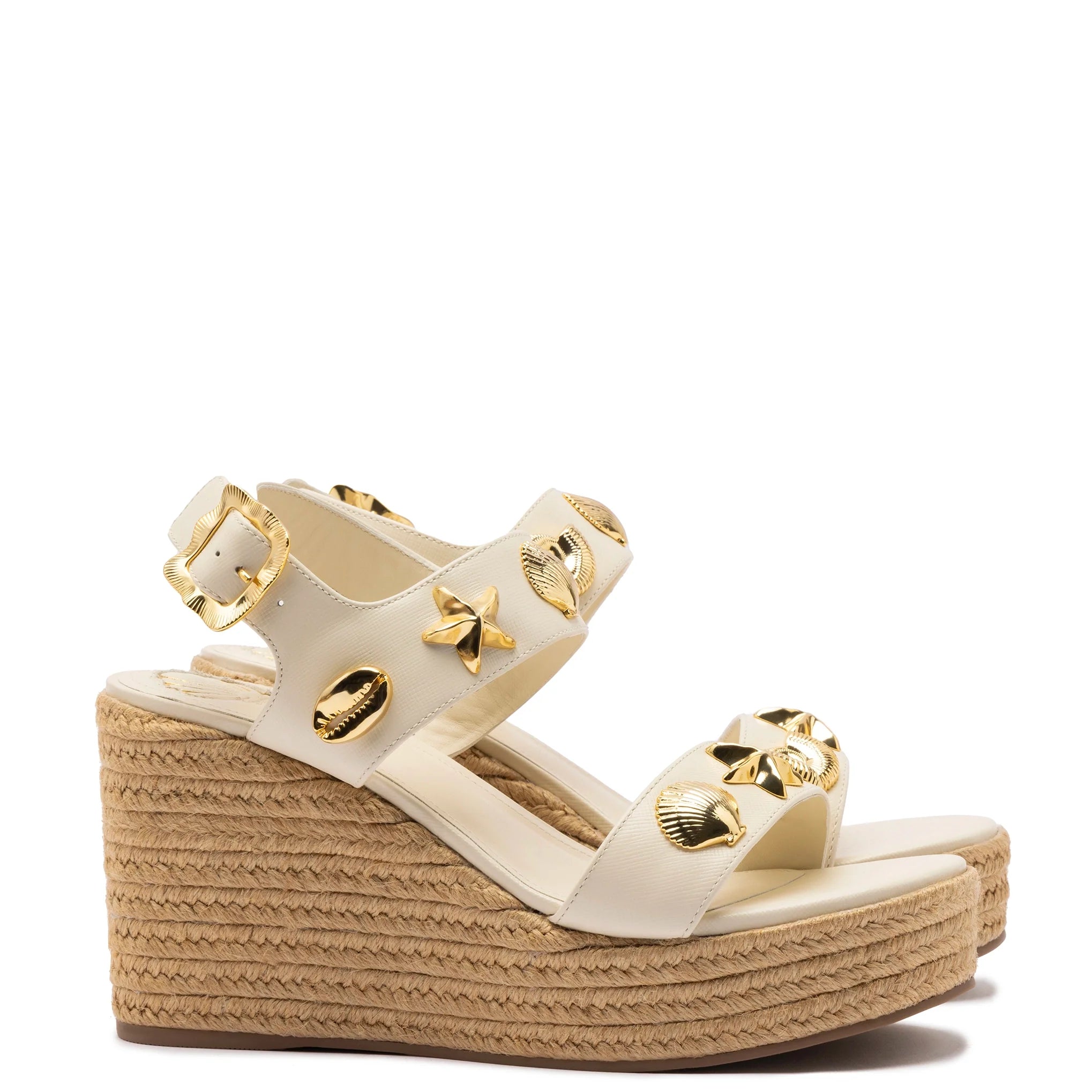 Madison Hi Espadrille In Ivory Saffiano