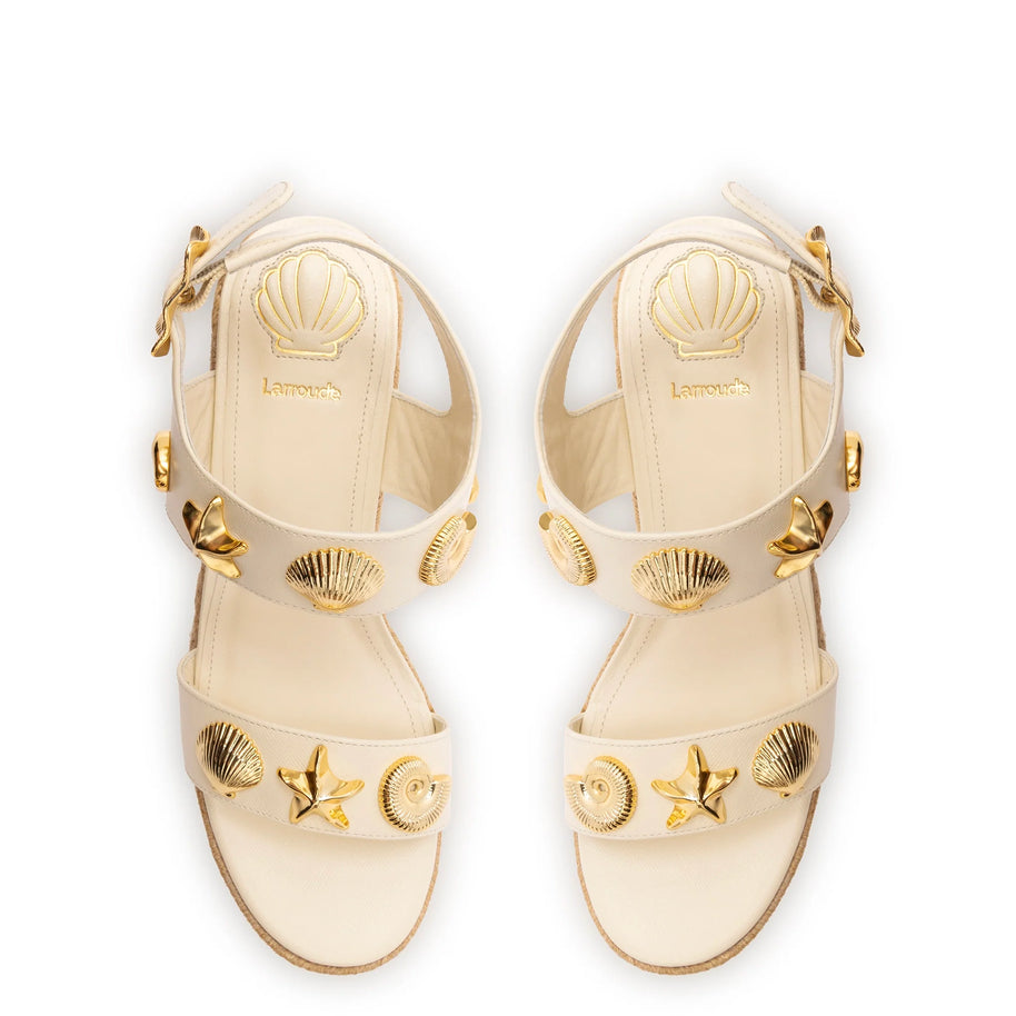 Madison Hi Espadrille In Ivory Saffiano