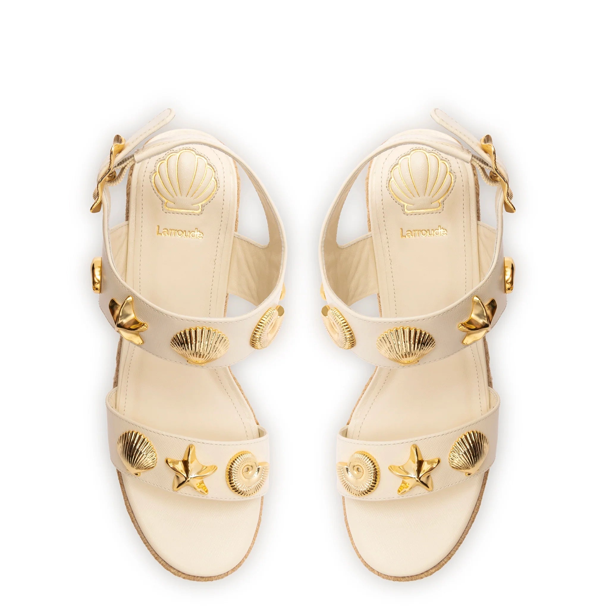 Madison Hi Espadrille In Ivory Saffiano