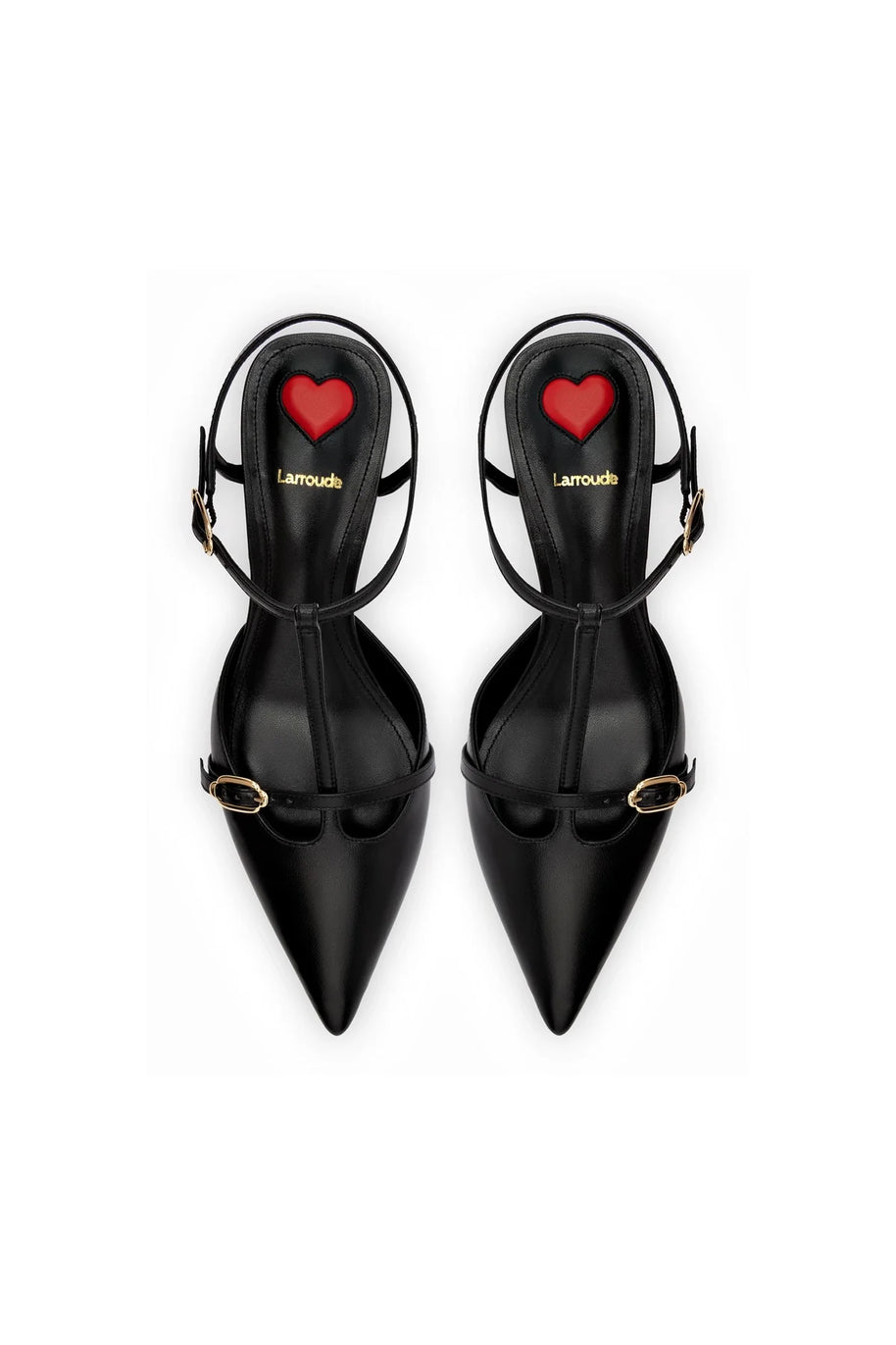 Larroude Grace Pump In Black Leather